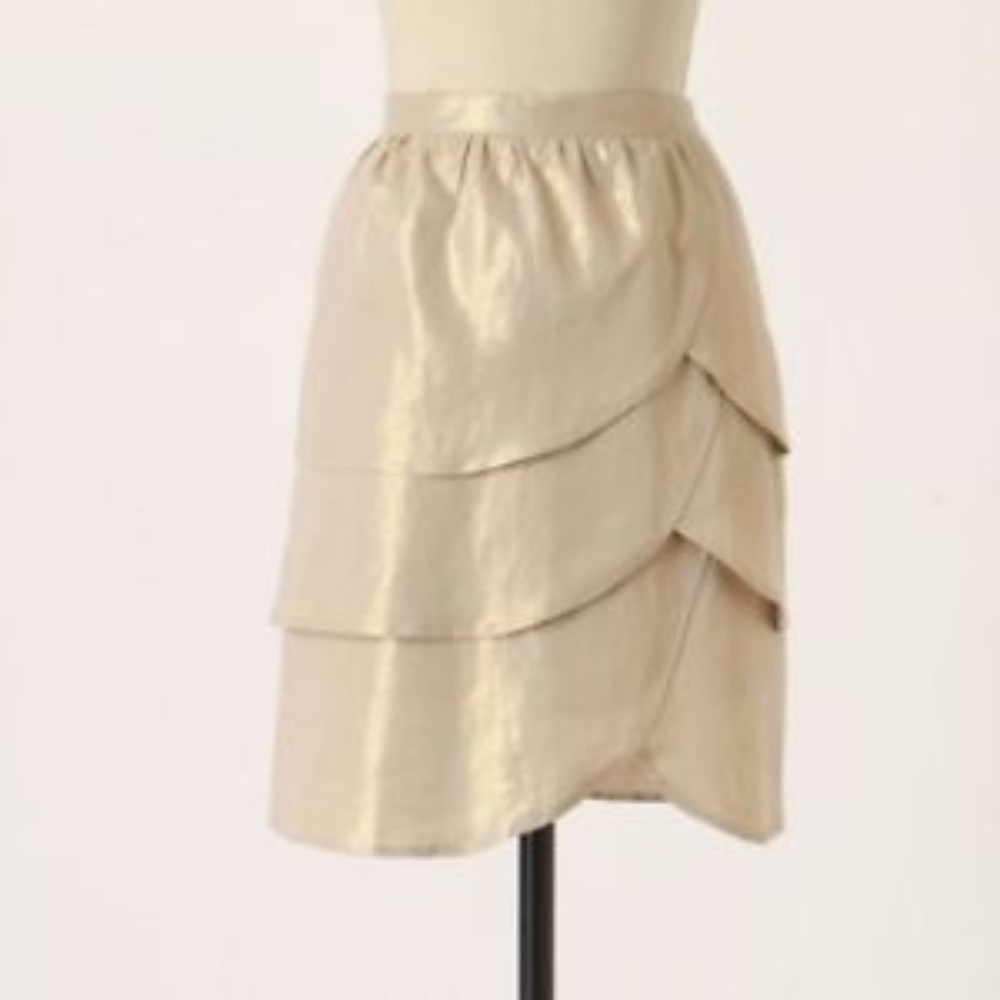 Anthropologie Beige Asymmetrical Skirt